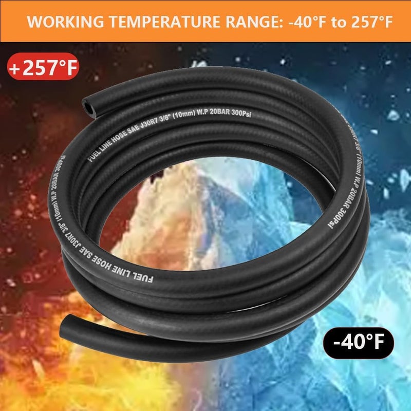 SANEMBER 5/16 Inch (8mm) ID Fuel Line,10FT Push Lock NBR Rubber Hose,Fuel Line Hose for Automotive Fuel Systems Engines (5/16" ID 10Ft) - Image 3